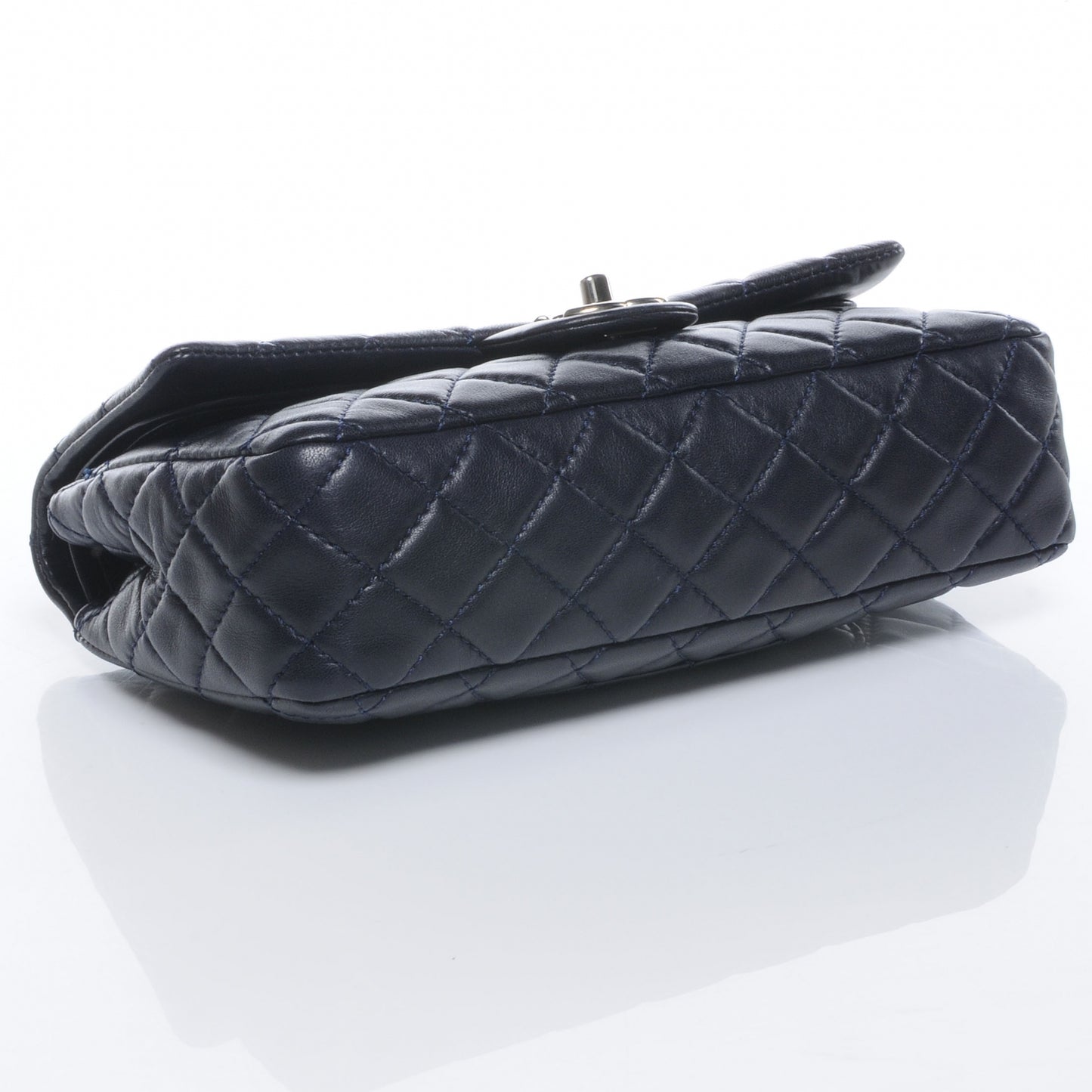 Lambskin Medium Double Flap Navy