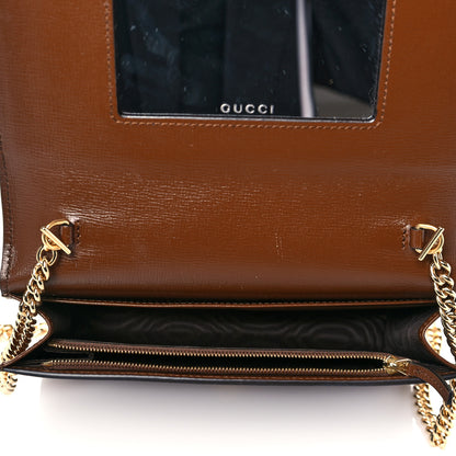 Gucci GG Supreme Monogram Script Logo Heart Wallet on Chain Beige Brown 4 of 10