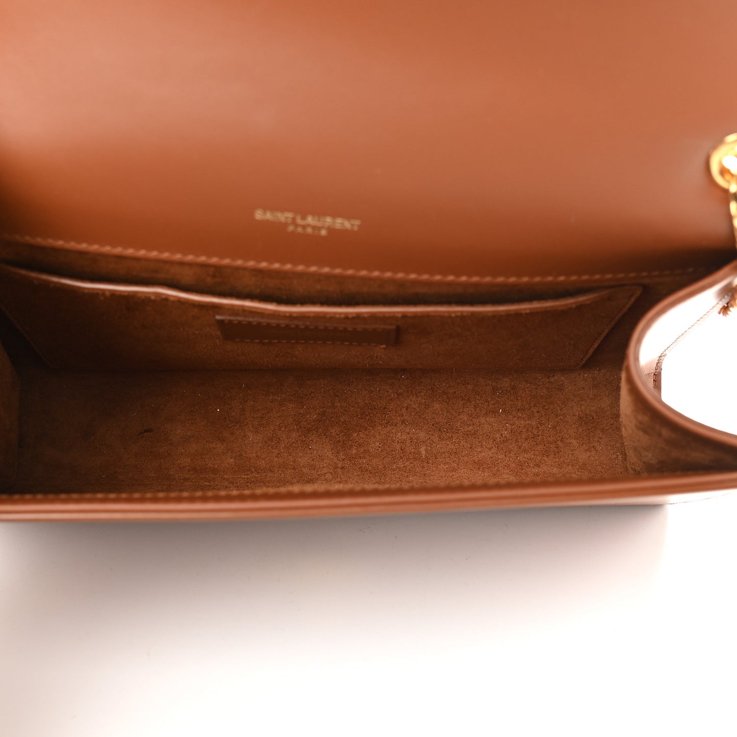 Smooth Calfskin Medium Classic Monogram Kate Tassel Satchel Fauve