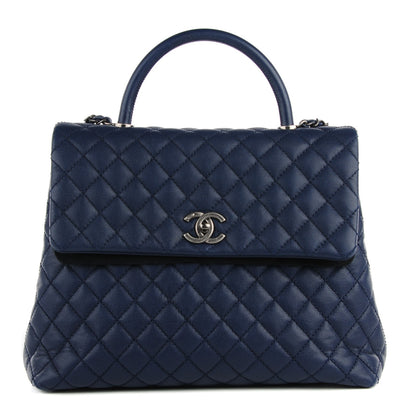 Chanel Caviar Quilted Large Coco Handle Flap Navy 1 of 8