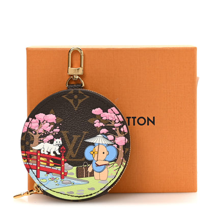 Louis Vuitton Monogram 2021 Christmas Animation Japanese Garden Round Coin Purse Wisteria Pink 7 of 7