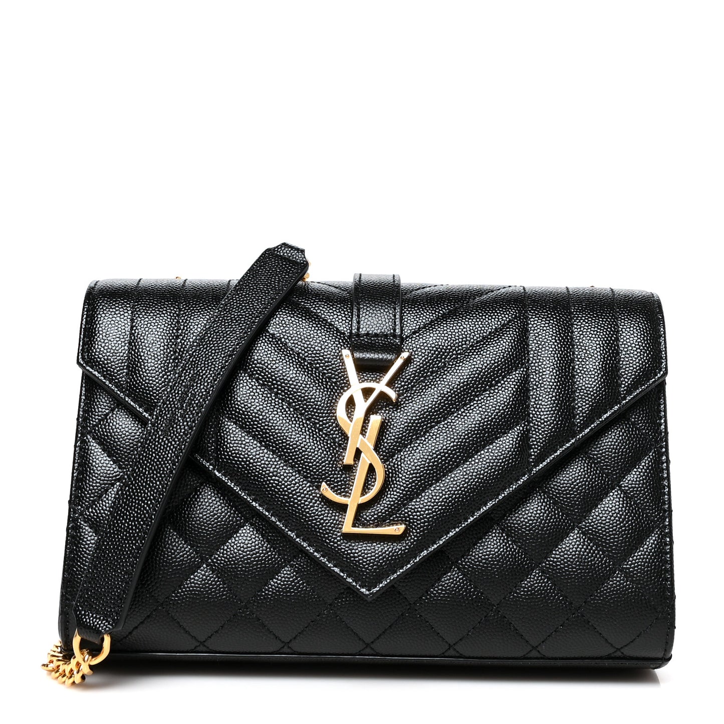 Grain De Poudre Textured Mixed Matelasse Triquilt Small Monogram Satchel Black