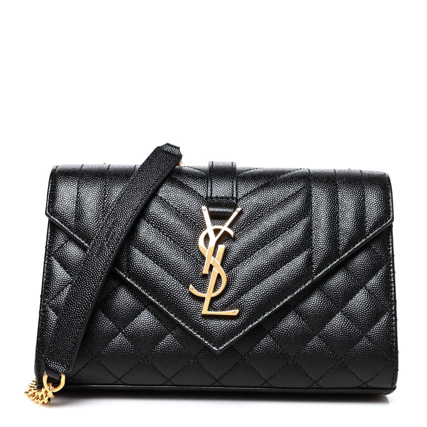 Saint Laurent Grain De Poudre Textured Mixed Matelasse Triquilt Small Monogram Satchel Black 1 of 9