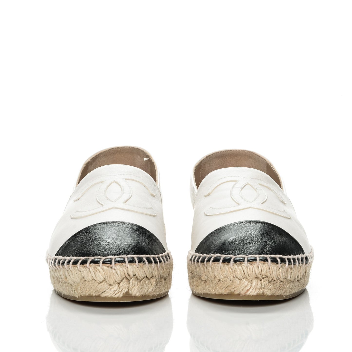 Lambskin Espadrilles 37 White Black