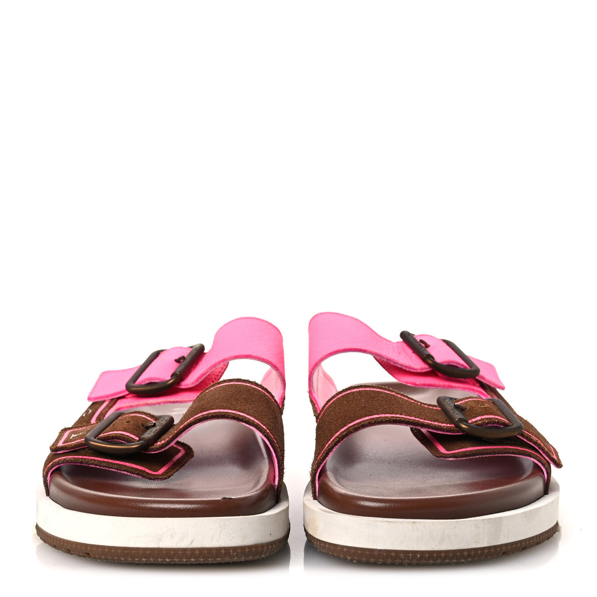 Louis Vuitton Mix Materials Mens LV Script Trainer Mules 6 Brown Pink 3 of 12