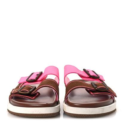 Louis Vuitton Mix Materials Mens LV Script Trainer Mules 6 Brown Pink 3 of 12