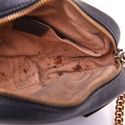 Gucci Calfskin Matelasse Mini GG Marmont Chain Shoulder Bag Black 11 of 13