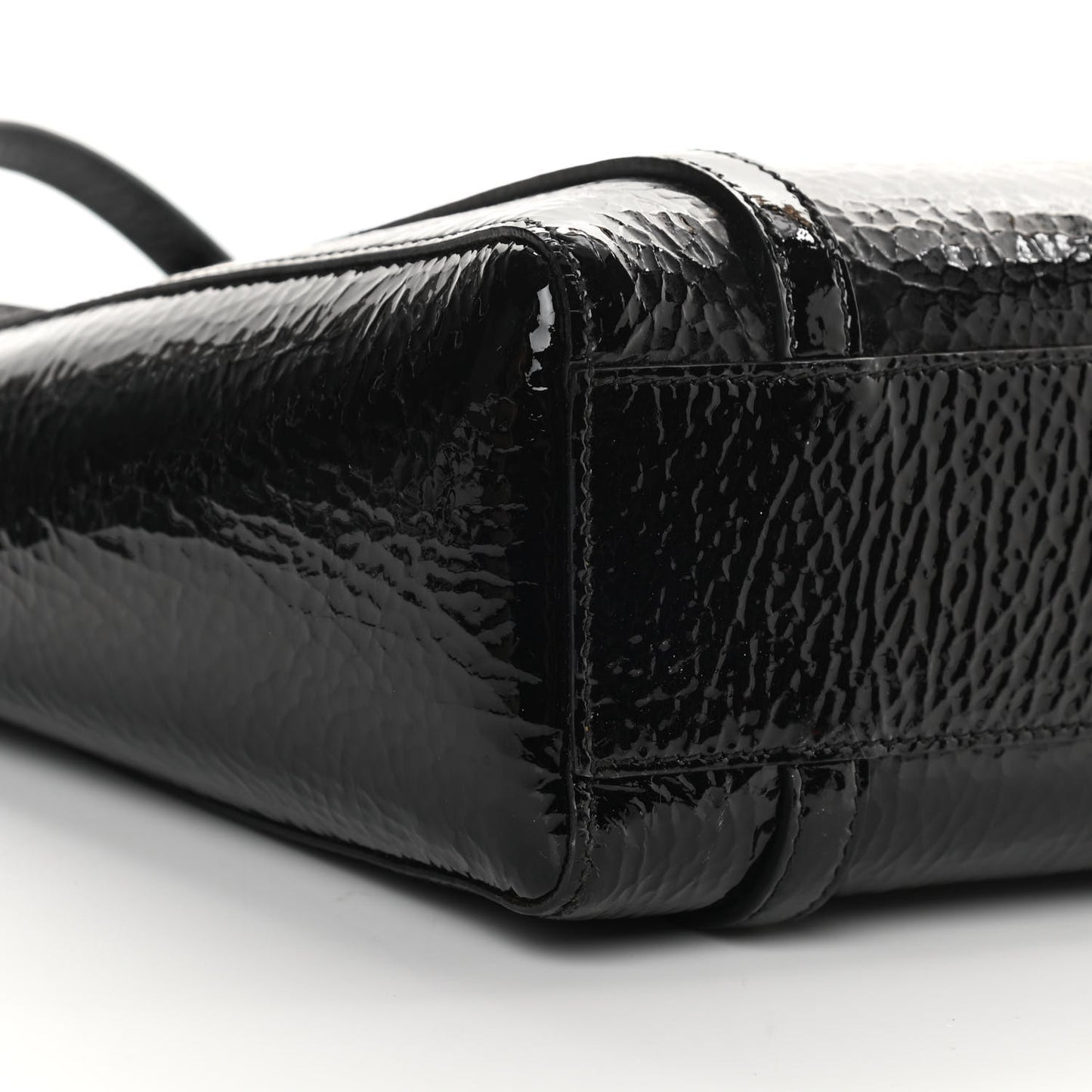 Textured Patent Calfskin XXS Everyday Tote Black
