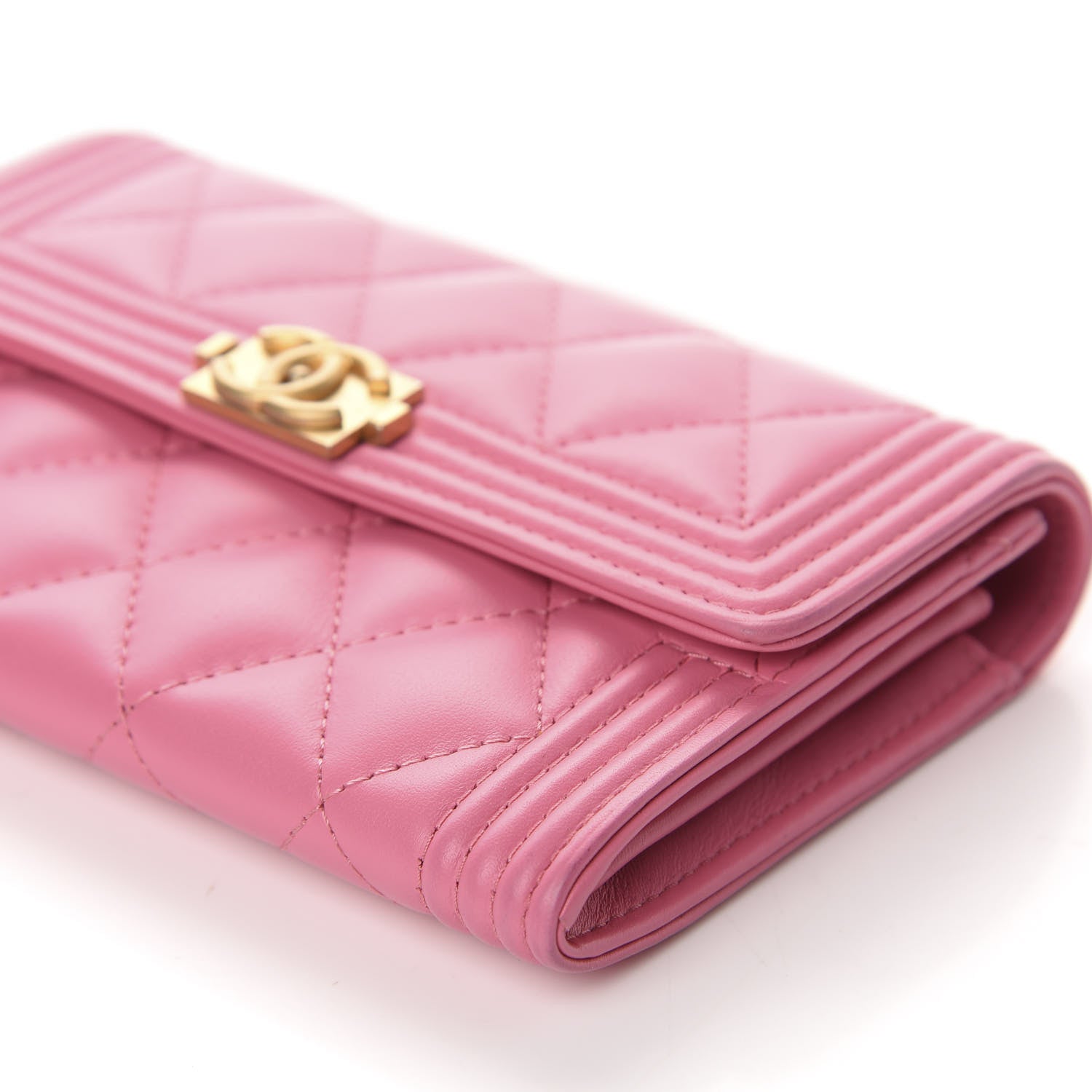 Chanel Lambskin Quilted Medium Boy Flap Wallet Pink 7 of 14