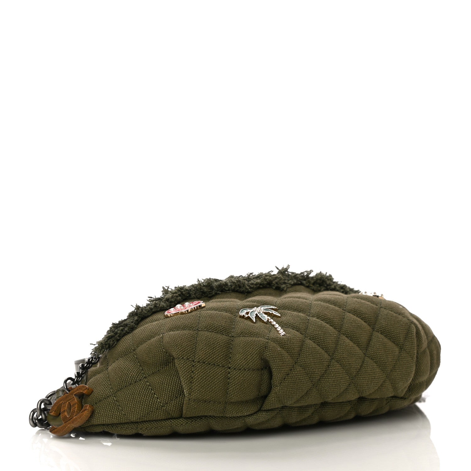 Chanel Canvas Lambskin Quilted Coco Cuba Charms Waist Bag Khaki 4 of 11
