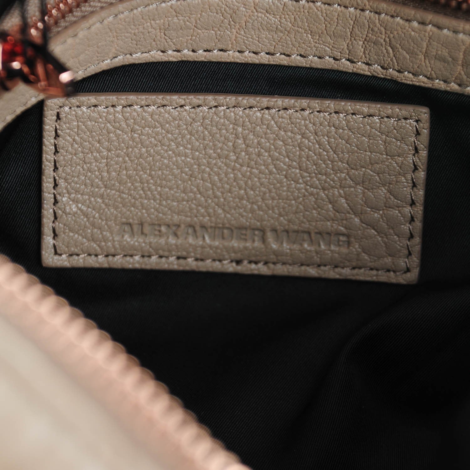 Alexander Wang Pebbled Lambskin Rocco Latte Rose Gold Hardware 6 of 8