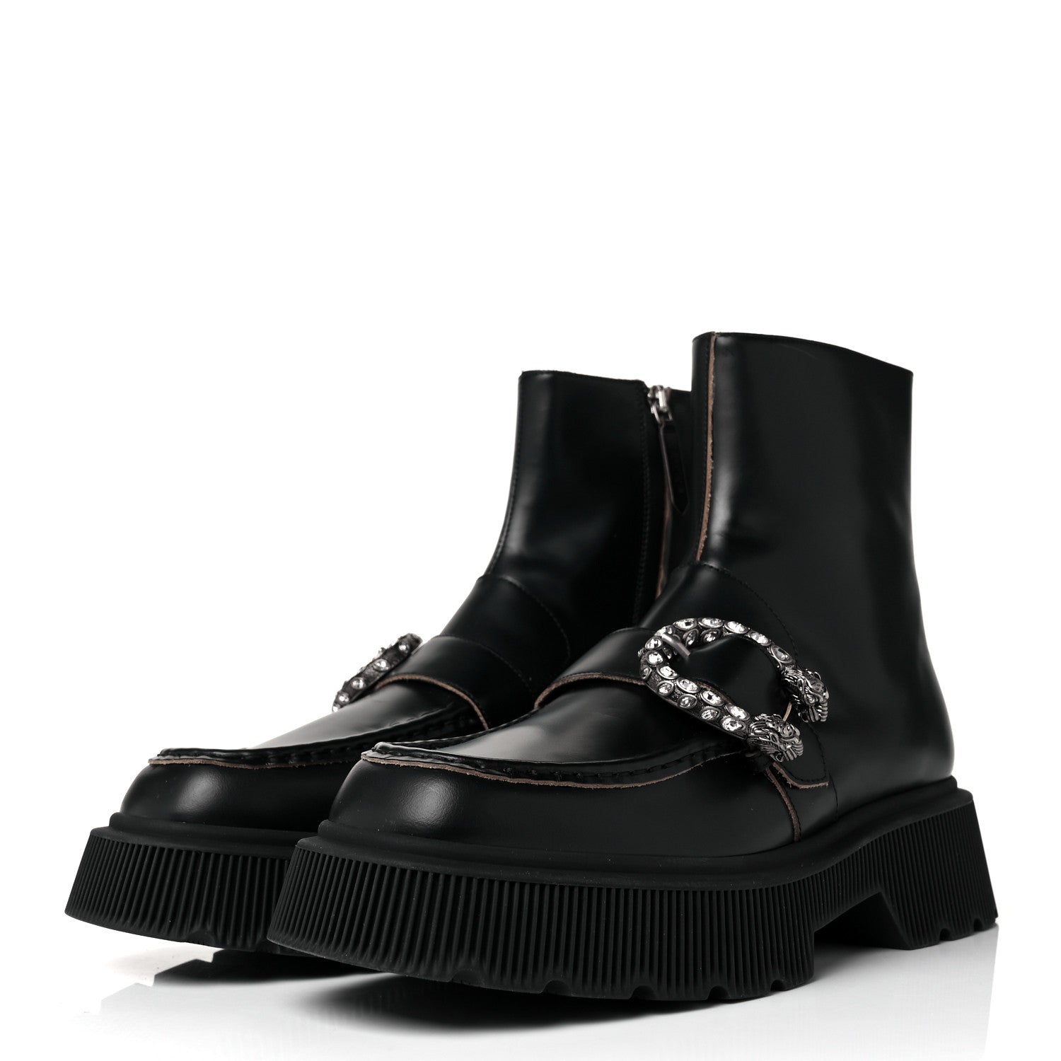 Gucci Cordovan Lux Dionysus Hunder Boots 41 Black 3 of 7
