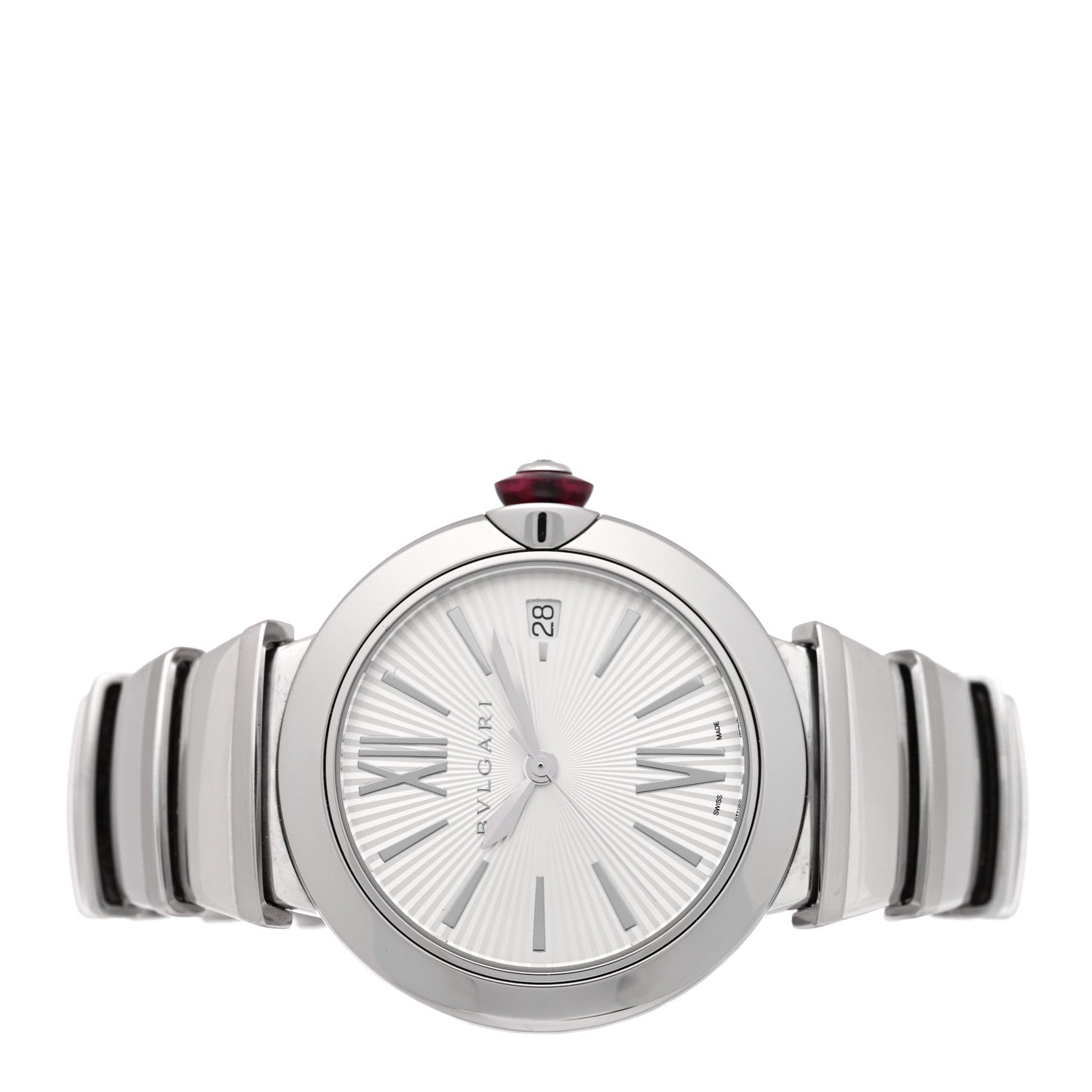 Bulgari Stainless Steel Diamond 36mm Lucea Automatic Watch Silver 2 of 4