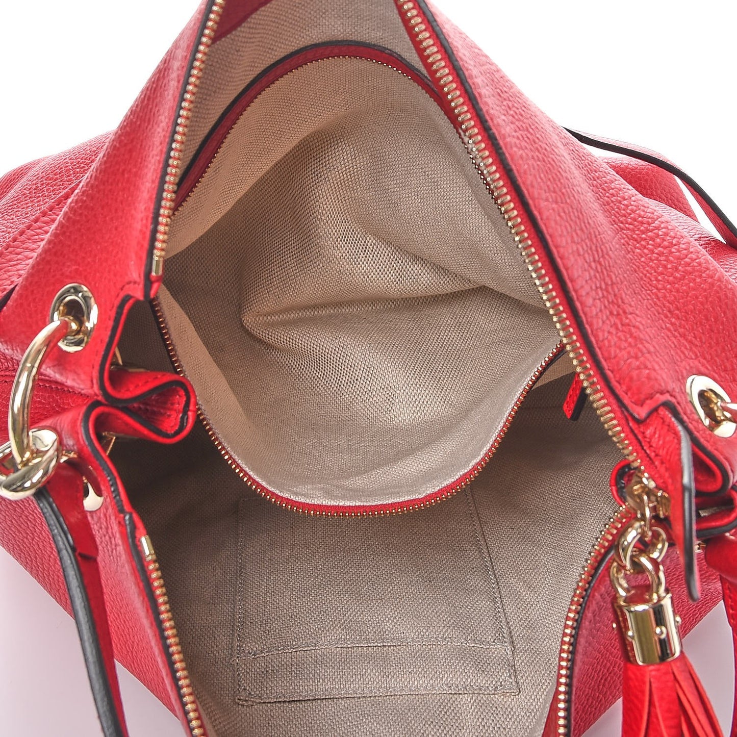 Pebbled Calfskin Large Soho Hobo Tabasco Red