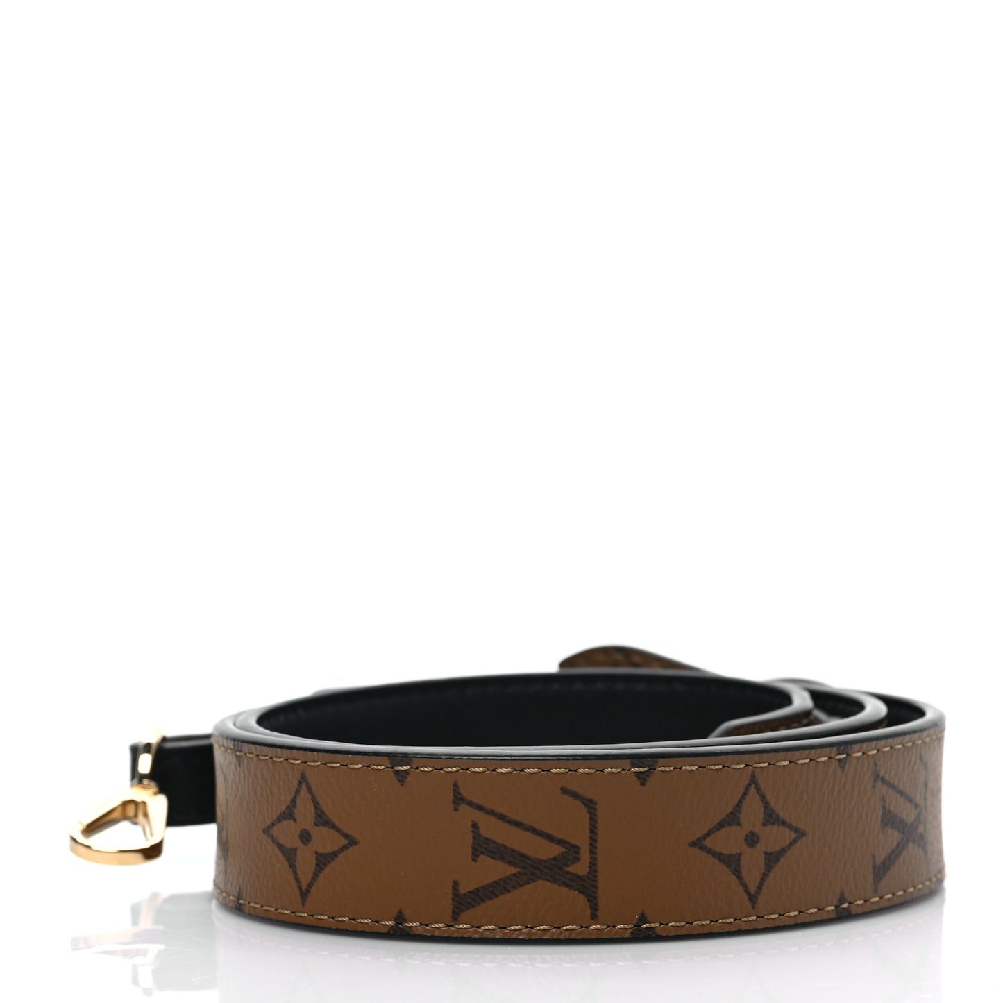 Reverse Monogram Bandouliere Shoulder Strap XL Black