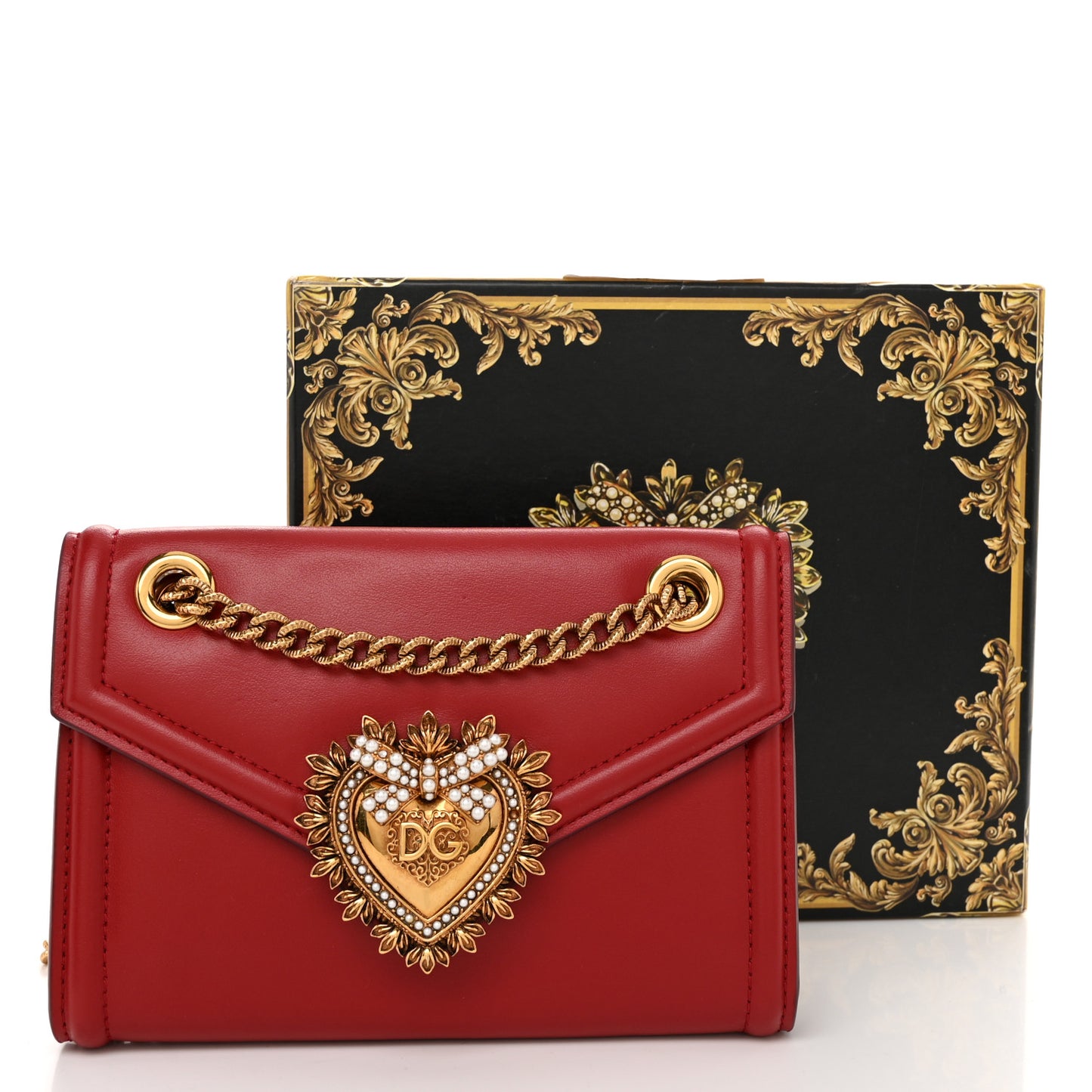 Smooth Calfskin Mini Devotion Crossbody Bag Poppy Red