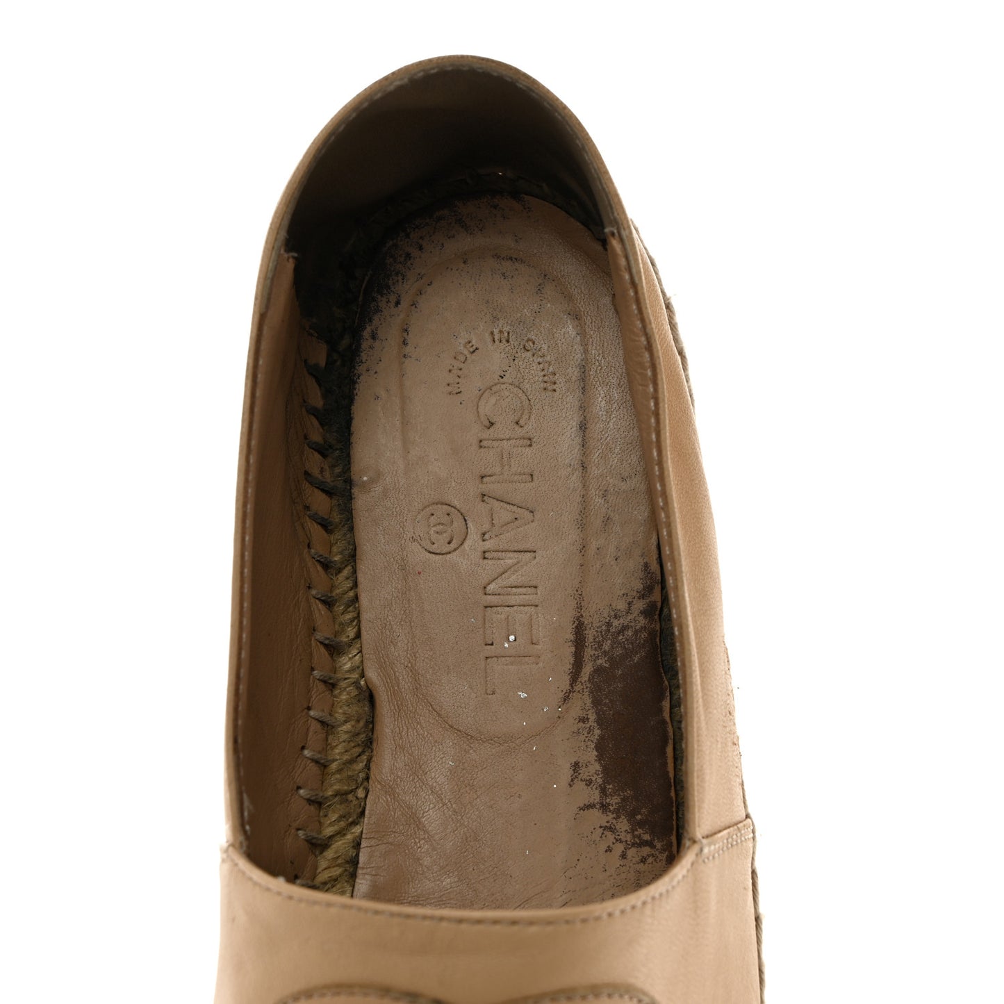 Lambskin CC Espadrilles 41 Beige Black