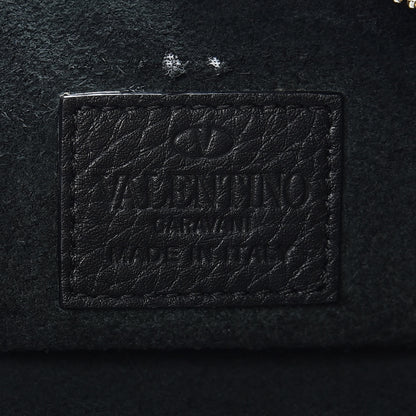 Valentino Garavani Pebbled Calfskin Large Rockstud Zip Pouch Black 8 of 12