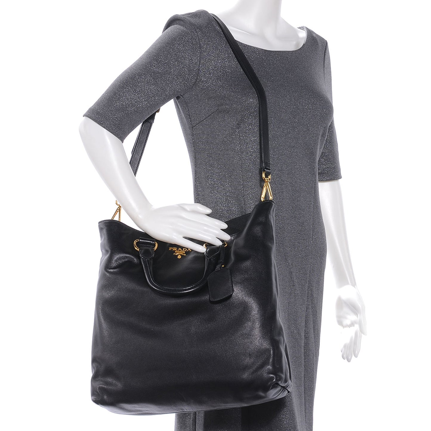 Soft Calf Shoulder Bag Nero Black