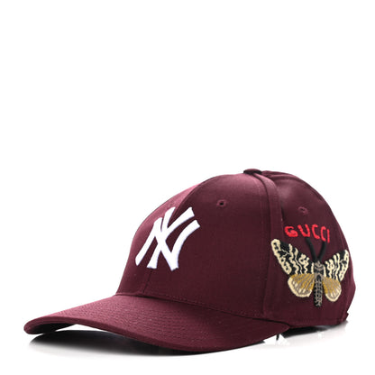 Gucci X MLB Cotton NY Yankees Baseball Hat 57-61 Lacquer 1 of 10
