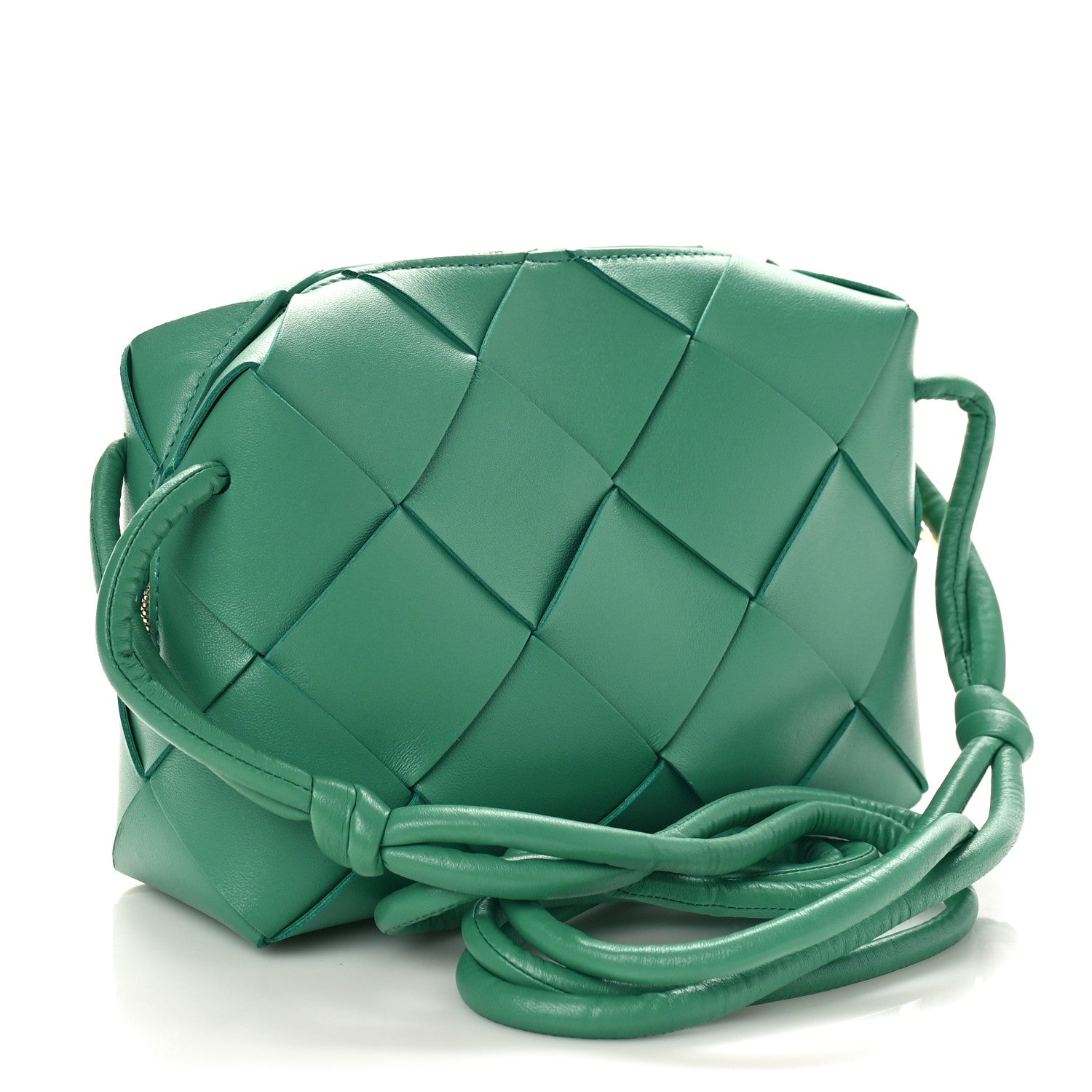 Bottega Veneta Lambskin Maxi Intreccio Small Cassette Camera Bag Mermaid 2 of 8
