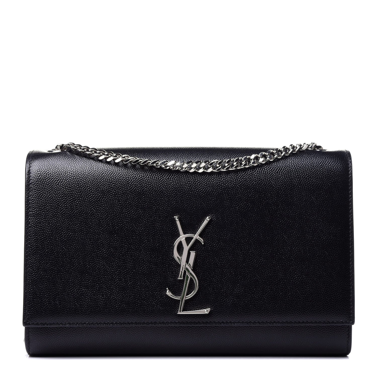 Saint Laurent Grain De Poudre Medium Classic Monogram Kate Satchel Black 1 of 13