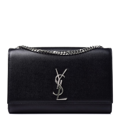 Saint Laurent Grain De Poudre Medium Classic Monogram Kate Satchel Black 1 of 13