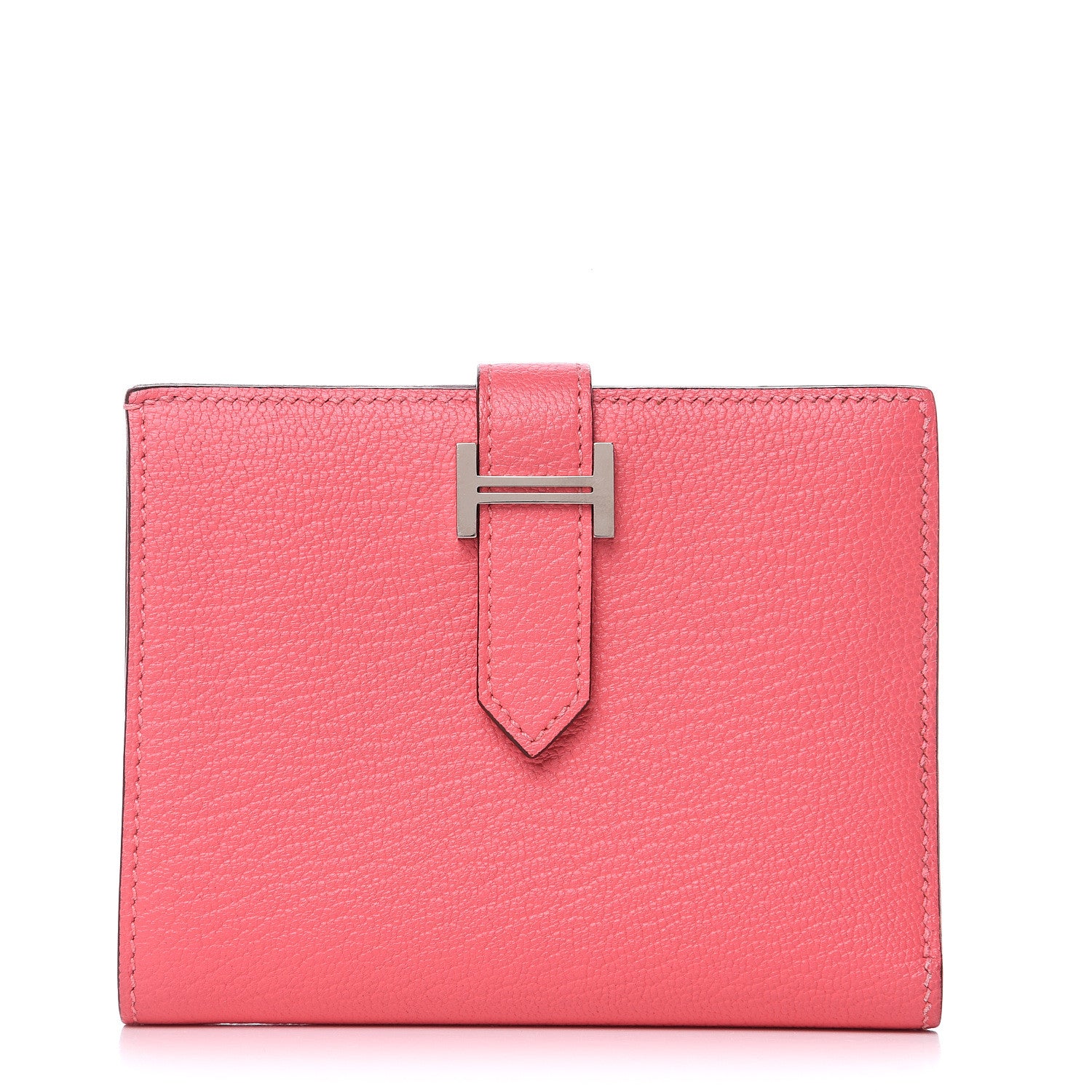 Hermes Chevre Mysore Bearn Compact Wallet Rose Lipstick 1 of 11