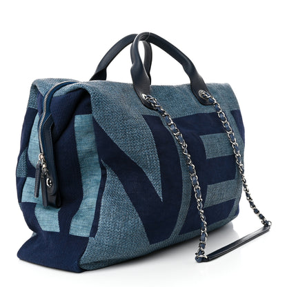 Chanel Canvas Maxi Bowling Bag Blue 3 of 11