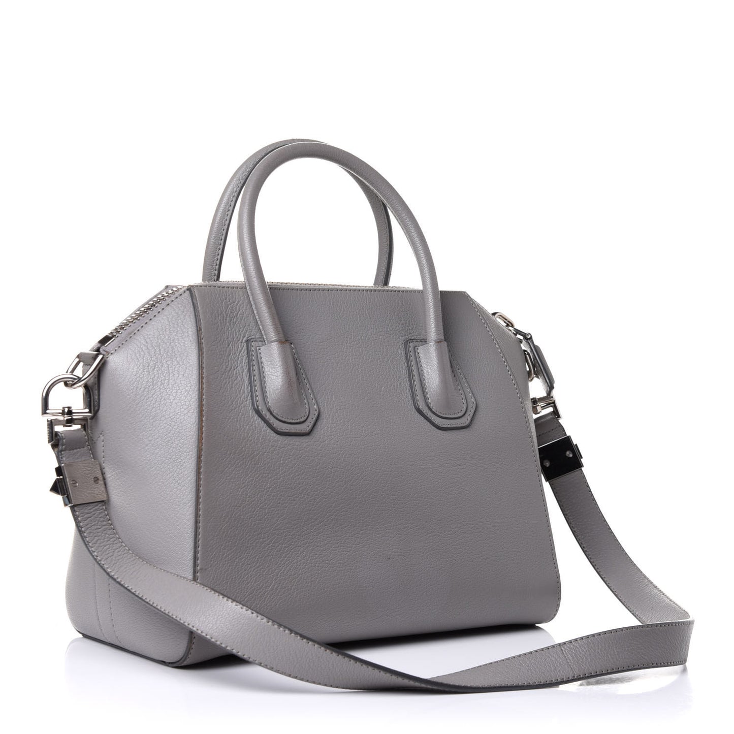 Sugar Goatskin Small Antigona Pearl Grey