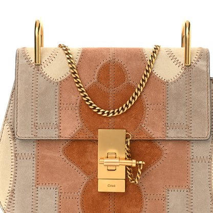 Chloe Suede Calfskin Patchwork Drew Shoulder Bag Motty Grey 7 of 9