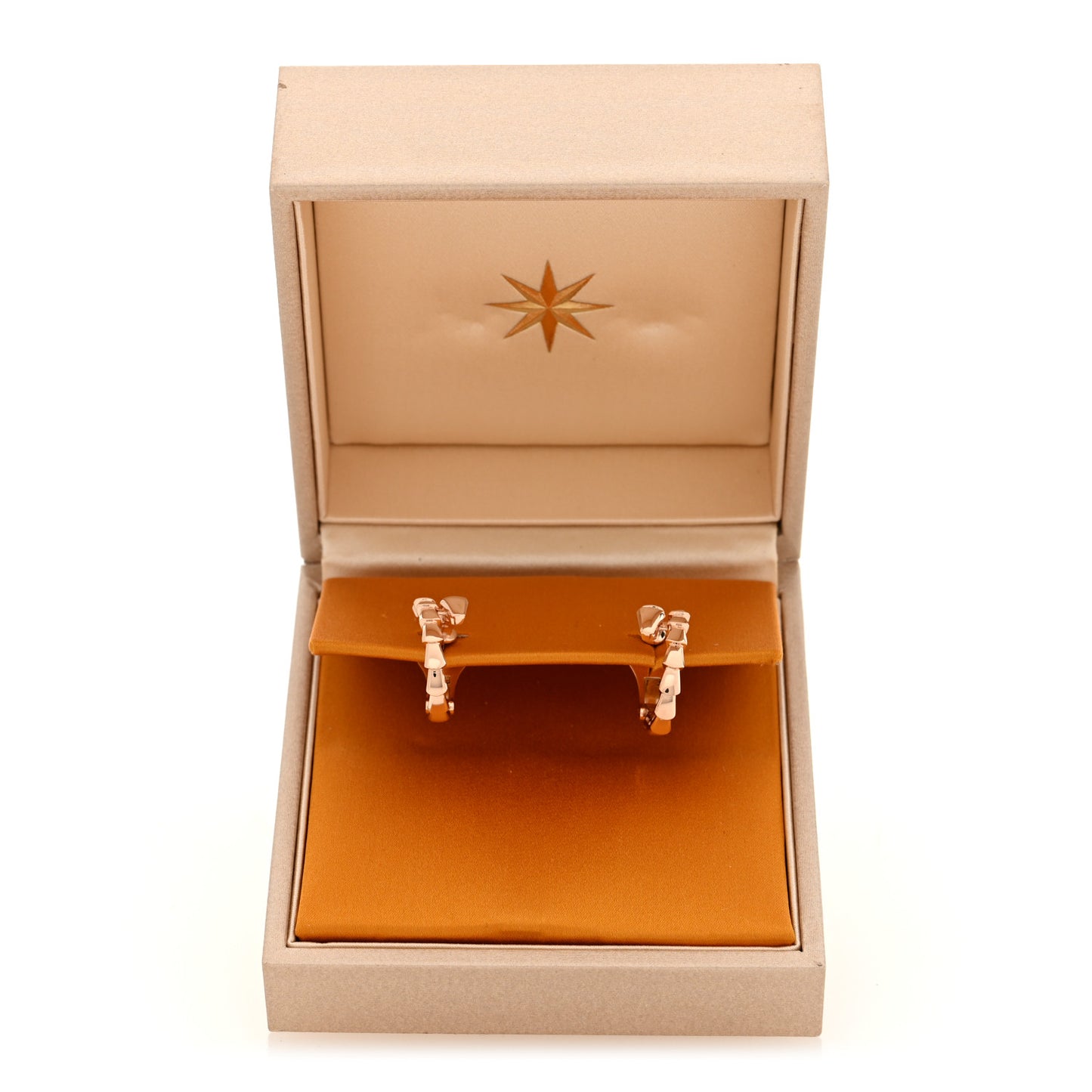 18K Rose Gold Serpenti Viper Hoop Earrings