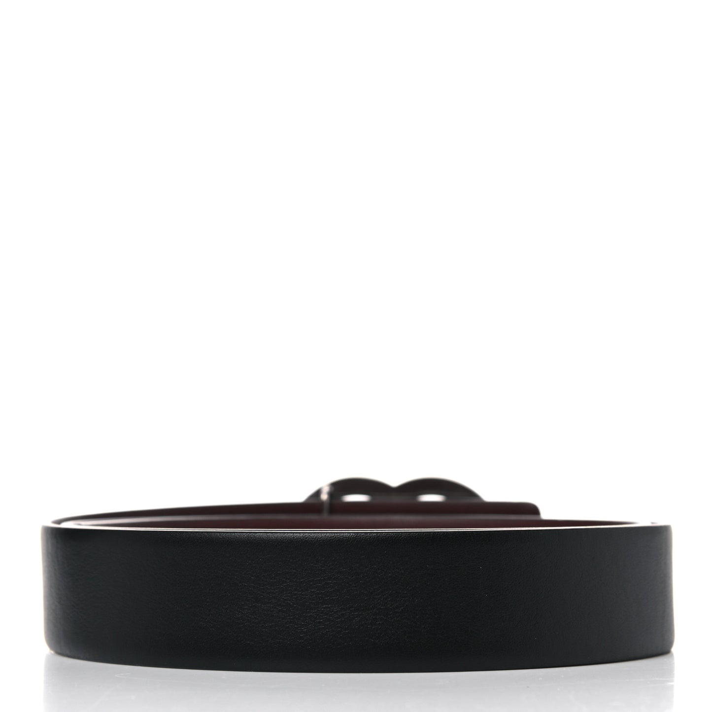 Calfskin CC Reversible Belt 90 Black Burgundy