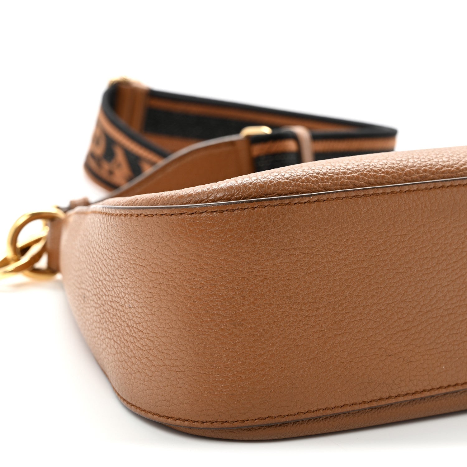 Prada Vitello Daino Soft Zippered Hobo Shoulder Bag Caramel 8 of 9