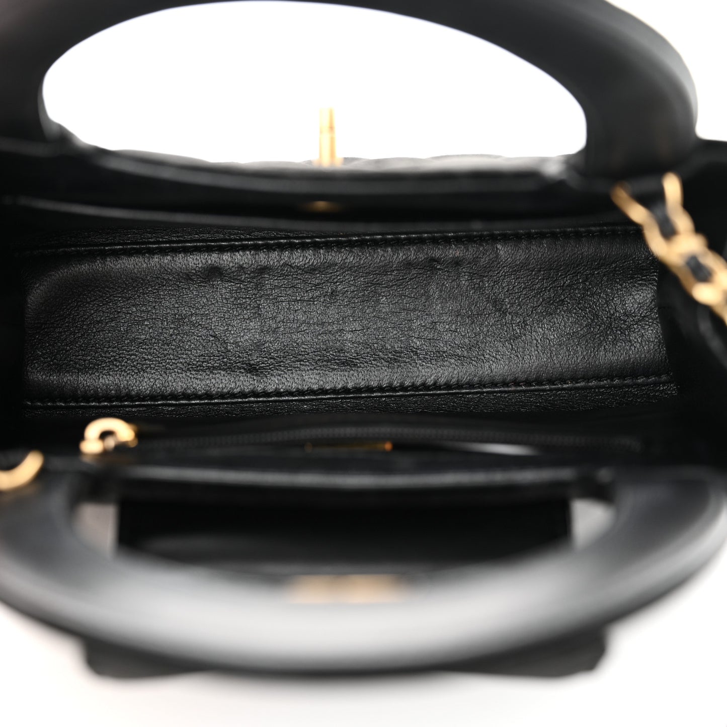Velvet Quilted Nano Kelly Shopper Black