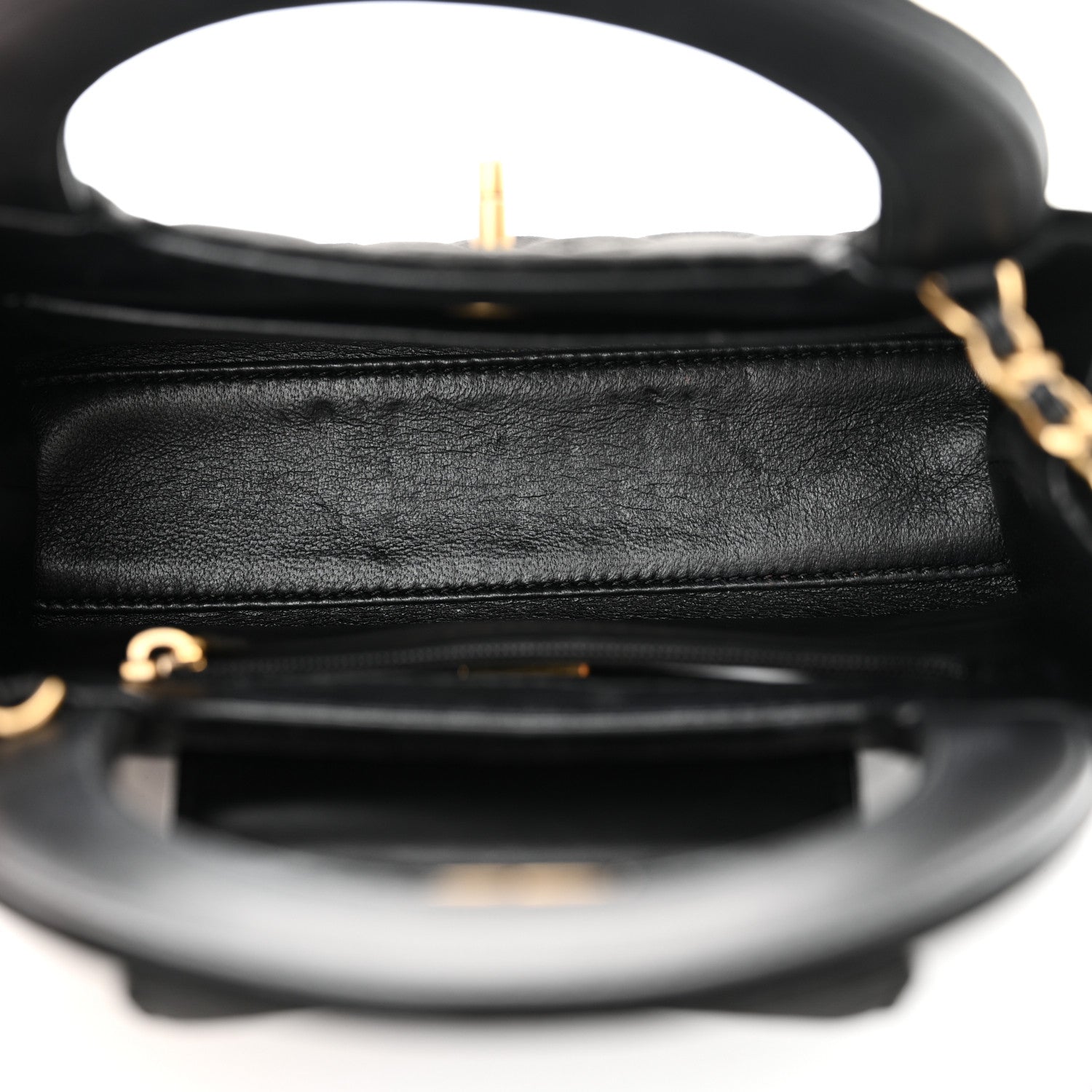 Chanel Velvet Quilted Nano Kelly Shopper Black 5 of 11