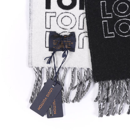 Louis Vuitton Wool Cashmere Scarf Black 3 of 4