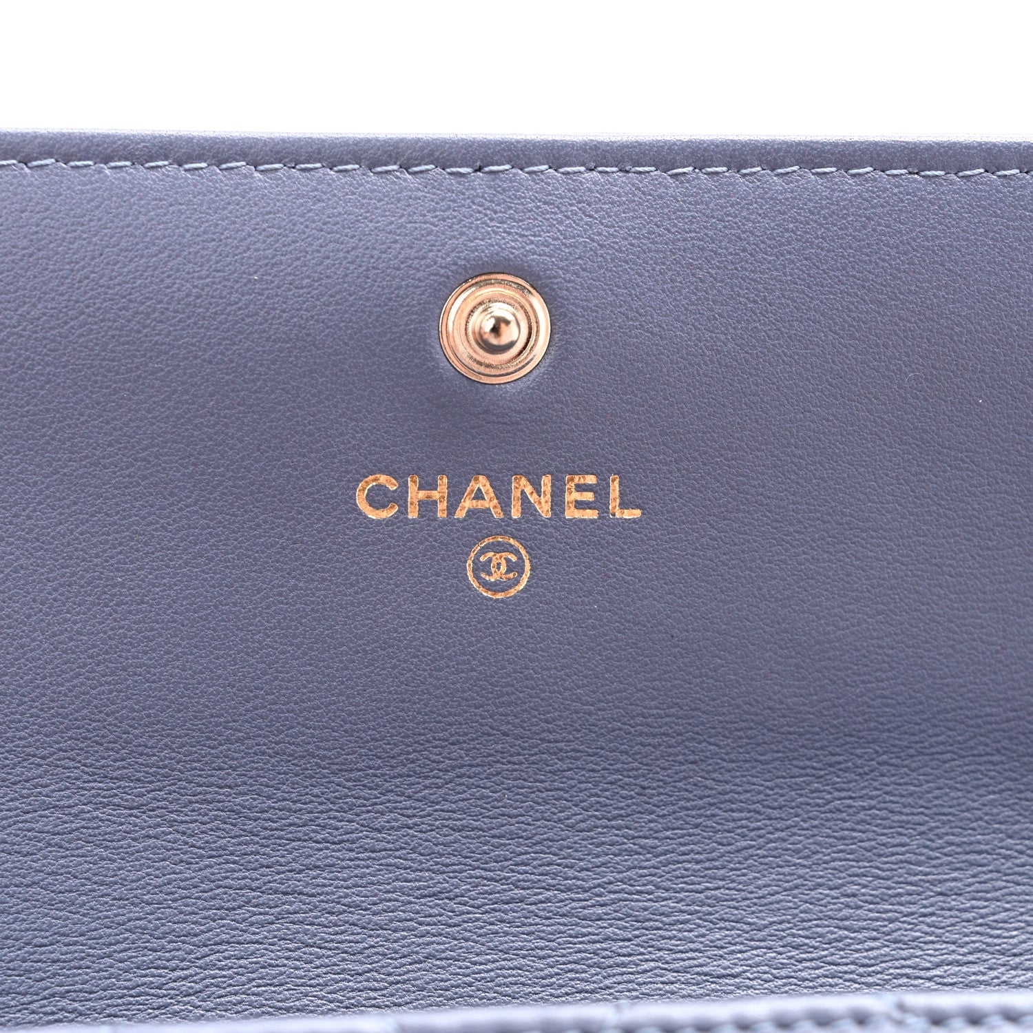 Chanel Lambskin Quilted Charms Large Gusset Flap Wallet Blue 6 of 11
