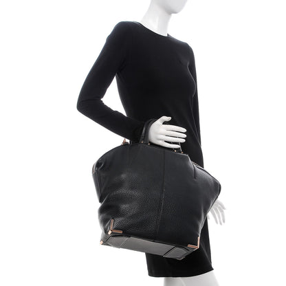 Alexander Wang Pebbled Calfskin Large Emile Black Rose Gold Hardware 3 of 9