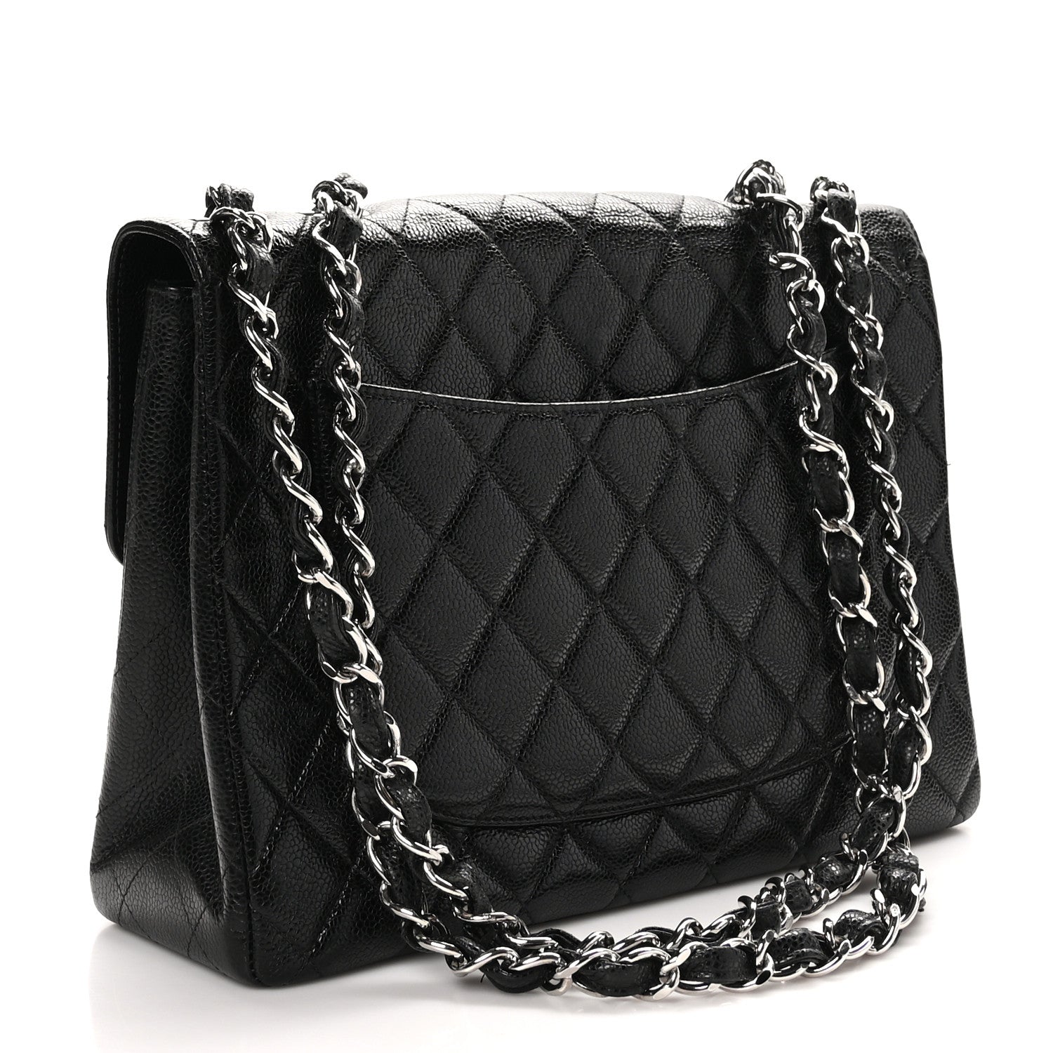 Chanel Caviar Quilted Jumbo Single Flap Black 3 of 10