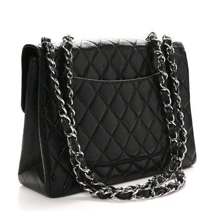 Chanel Caviar Quilted Jumbo Single Flap Black 3 of 10