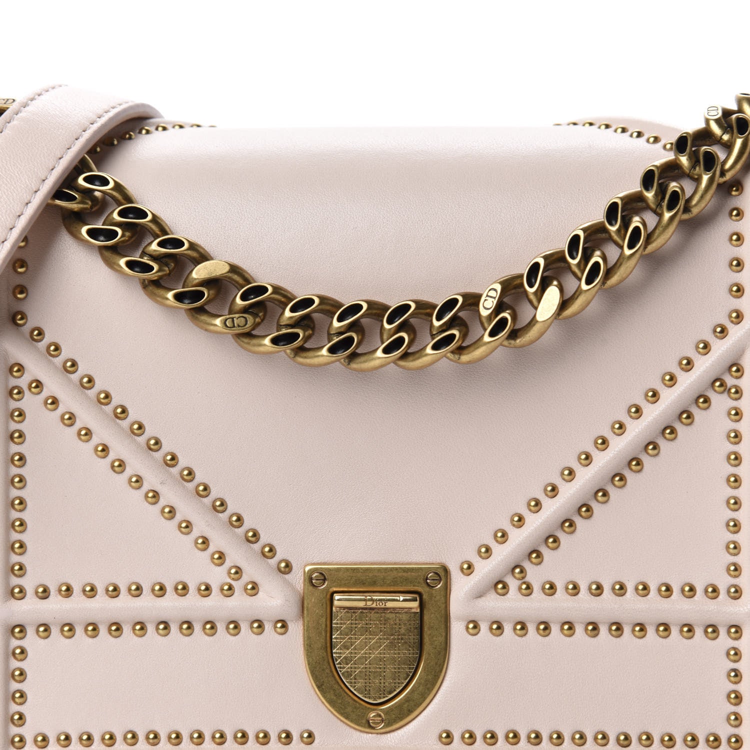 Christian Dior Lambskin Studded Small Diorama Flap Bag Light Pink 11 of 12