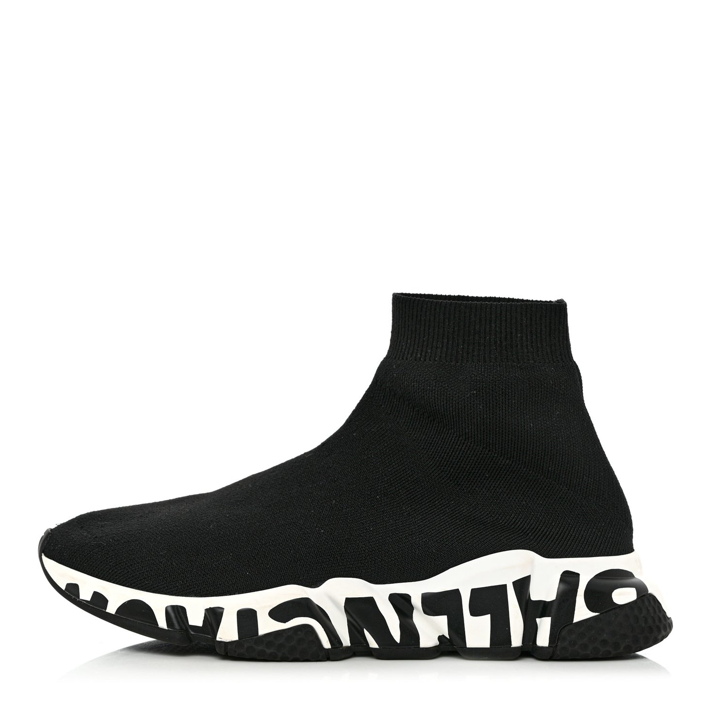 Neoprene Knit Speed Graffiti Sneakers 39 Black White