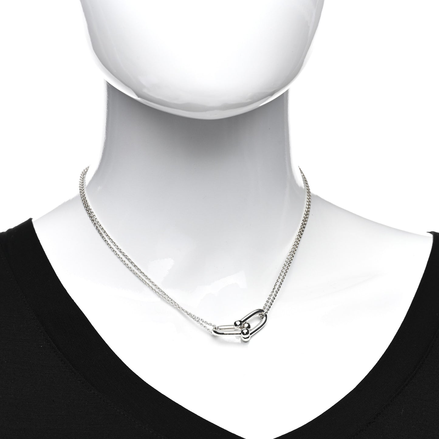 Sterling Silver Double HardWear Link Pendant Necklace