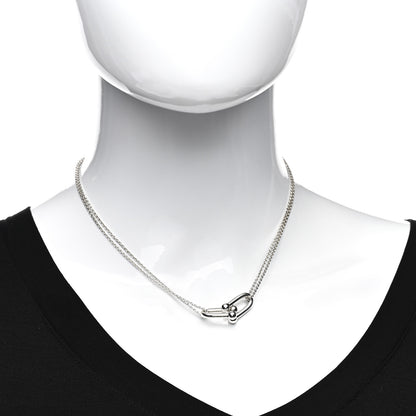 Tiffany Sterling Silver Double HardWear Link Pendant Necklace 2 of 4