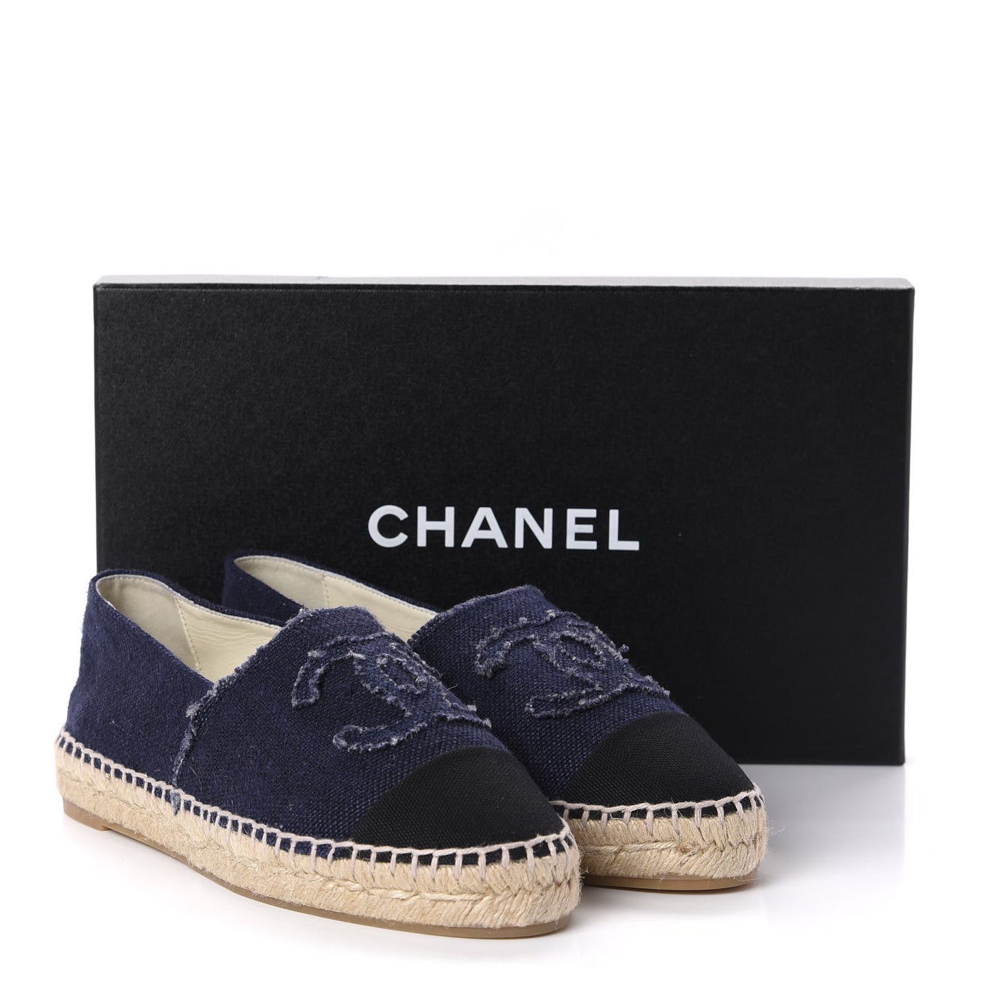 Linen CC Espadrilles 37 Blue Black