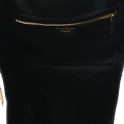 Saint Laurent Lambskin Quilted Maxi Icare Shopping Tote Black 5 of 10