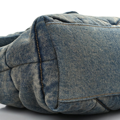 Saint Laurent Denim Quilted Small Loulou Puffer Monogram Chain Satchel Blue Cinnamon 8 of 9