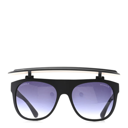 Chanel Acetate Visor Sunglasses 71046 Matte Black 2 of 8