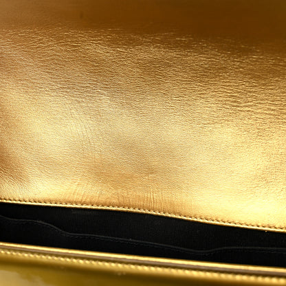 Chanel Metallic Patent Calfskin Quilted Medium Boy Flap Gold 12 of 16